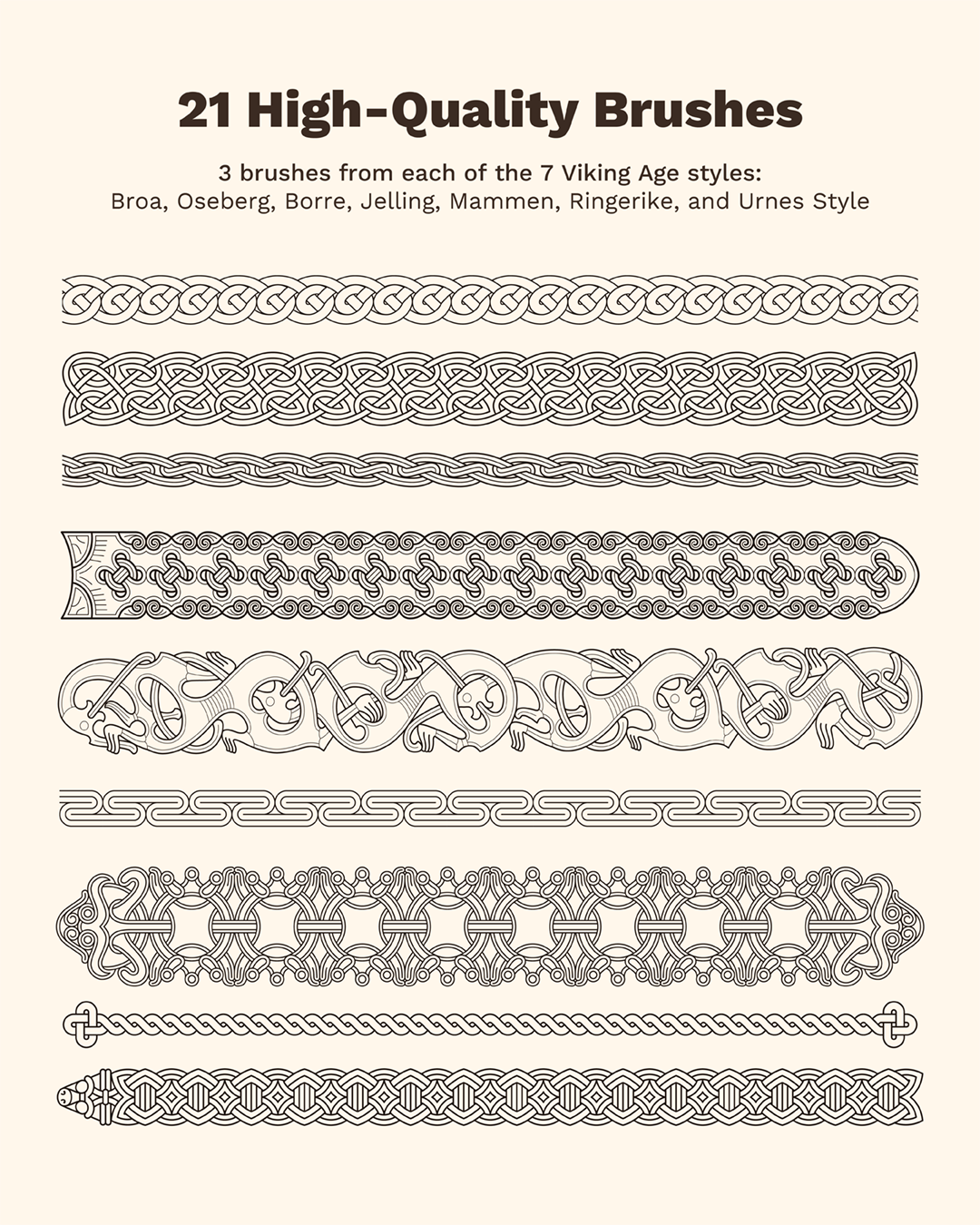 Brush Set • Viking Pattern Brushes